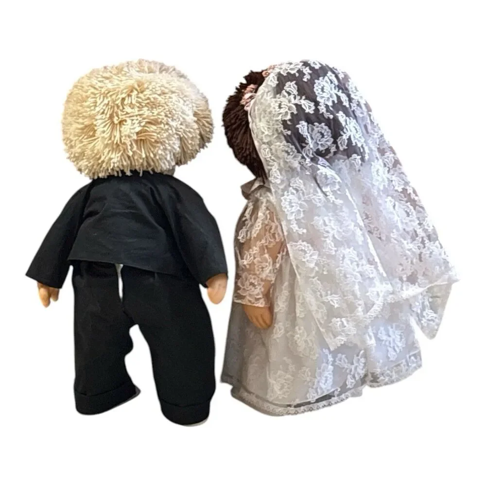 Vintage Zapf Creation Sauerkraut Bunch Dolls Brown Hair Bride & Blonde Groom 18”